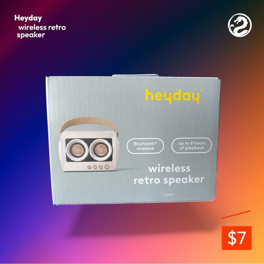 Heyday Bluetooth Speaker with Tan and Silver Accents